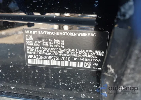 2025 BMW 228 Gran Coupe xDrive z USA, uszkodzony, nr VIN WBA23GG06S7S57010